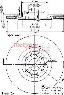 Disc frana 24802 V METZGER - Disc frana Disc frana 24802 V METZGER - Disc frana