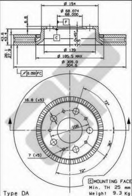 Disc frana 24845 V METZGER - Disc frana Disc frana 24845 V METZGER - Disc frana