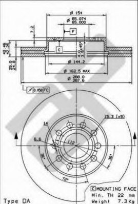 Disc frana 24850 V METZGER - Frana disc Disc frana 24850 V METZGER - Frana disc