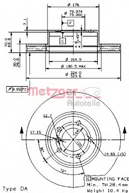 Disc frana 24885 V METZGER - Frana disc Disc frana 24885 V METZGER - Frana disc