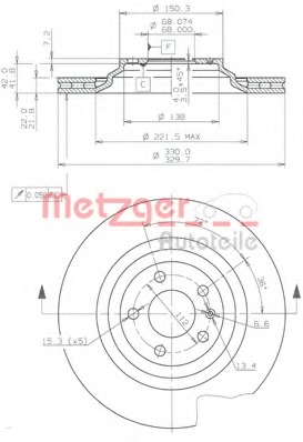 Disc frana 24892 METZGER - Disc frana Disc frana 24892 METZGER - Disc frana