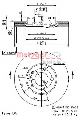 Disc frana 24900 E METZGER - Frana disc Disc frana 24900 E METZGER - Frana disc