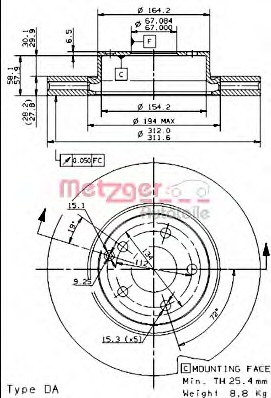Disc frana 24920 V METZGER - Frana disc Disc frana 24920 V METZGER - Frana disc