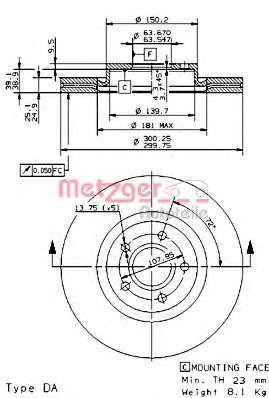 Disc frana 24925 V METZGER - Disc frana Disc frana 24925 V METZGER - Disc frana