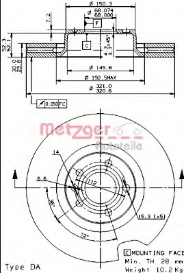 Disc frana 24930 E METZGER - Disc frana Disc frana 24930 E METZGER - Disc frana