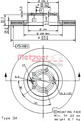 Disc frana 24931 V METZGER - Disc frana Disc frana 24931 V METZGER - Disc frana