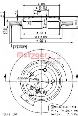 Disc frana 24936 METZGER - Frana disc Disc frana 24936 METZGER - Frana disc