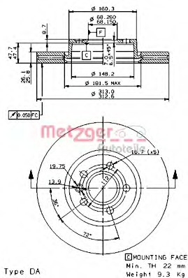 Disc frana 24969 METZGER - Disc frana Disc frana 24969 METZGER - Disc frana