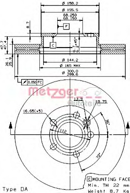 Disc frana 25071 V METZGER - Disc frana Disc frana 25071 V METZGER - Disc frana