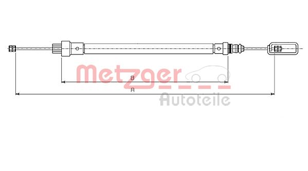 Cablu, frana de parcare 491.2 METZGER - Maneta/ cablu Cablu, frana de parcare 491.2 METZGER - Maneta/ cablu