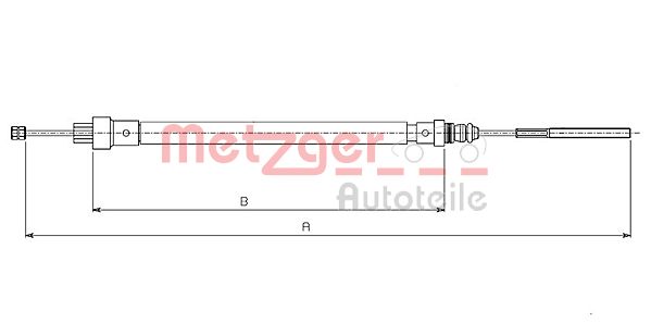 Cablu, frana de parcare 491.3 METZGER - Maneta/ cablu Cablu, frana de parcare 491.3 METZGER - Maneta/ cablu