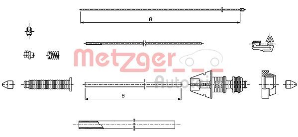 Cablu acceleratie 493.1 METZGER - Cablu acceleratie/ parghie de control