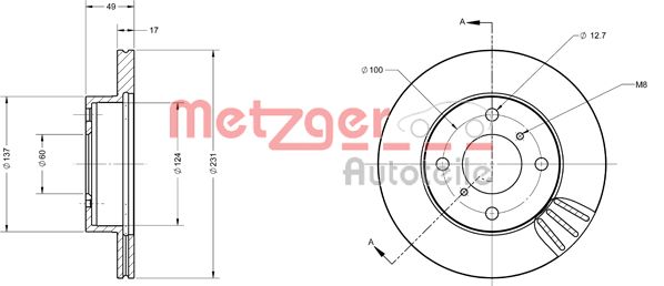 Disc frana 61105.00 METZGER - Frana disc Disc frana 61105.00 METZGER - Frana disc
