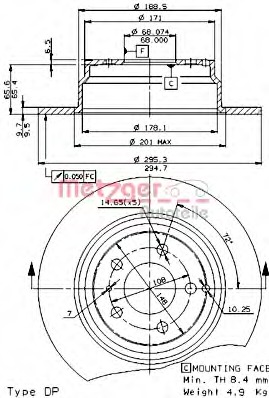 Disc frana 6411.00 METZGER - Frana disc Disc frana 6411.00 METZGER - Frana disc
