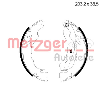 Set saboti frana MG 124 METZGER - Material frictiune sabot frana/ sabot frana Set saboti frana MG 124 METZGER - Material frictiune sabot frana/ sabot frana