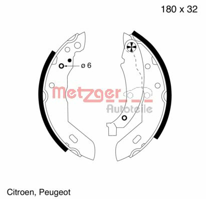 Set saboti frana MG 415 METZGER - Frana tambur Set saboti frana MG 415 METZGER - Frana tambur
