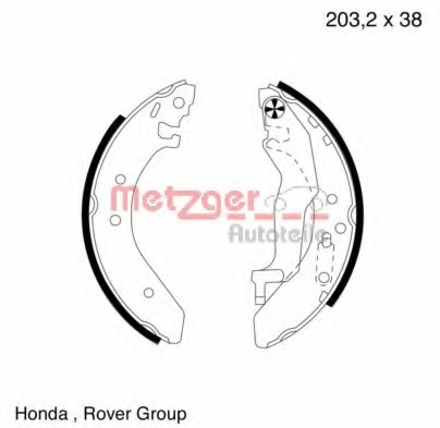 Set saboti frana MG 540 METZGER - Material frictiune sabot frana/ sabot frana