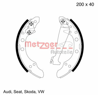 Set saboti frana MG 571 METZGER - Material frictiune sabot frana/ sabot frana Set saboti frana MG 571 METZGER - Material frictiune sabot frana/ sabot frana