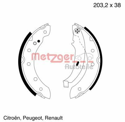 Set saboti frana MG 584 METZGER - Frana tambur Set saboti frana MG 584 METZGER - Frana tambur