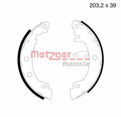 Set saboti frana MG 632 METZGER - Material frictiune sabot frana/ sabot frana