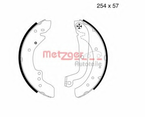 Set saboti frana MG 636 METZGER - Material frictiune sabot frana/ sabot frana