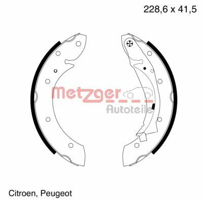 Set saboti frana MG 641 METZGER - Frana tambur Set saboti frana MG 641 METZGER - Frana tambur