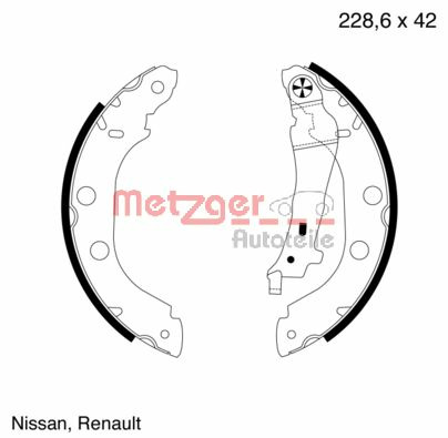 Set saboti frana MG 645 METZGER - Material frictiune sabot frana/ sabot frana Set saboti frana MG 645 METZGER - Material frictiune sabot frana/ sabot frana