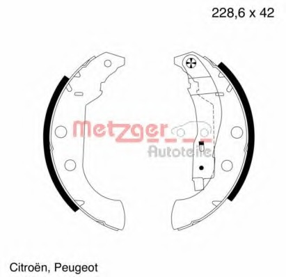 Set saboti frana MG 704 METZGER - Frana tambur Set saboti frana MG 704 METZGER - Frana tambur