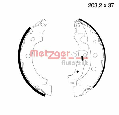 Set saboti frana MG 706 METZGER - Material frictiune sabot frana/ sabot frana Set saboti frana MG 706 METZGER - Material frictiune sabot frana/ sabot frana
