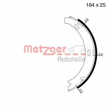 Set saboti frana, frana de mana MG 813 METZGER - Frana tambur Set saboti frana, frana de mana MG 813 METZGER - Frana tambur