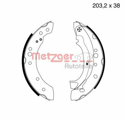 Set saboti frana MG 961 METZGER - Material frictiune sabot frana/ sabot frana Set saboti frana MG 961 METZGER - Material frictiune sabot frana/ sabot frana