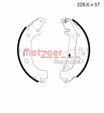Set saboti frana MG 983 METZGER - Material frictiune sabot frana/ sabot frana Set saboti frana MG 983 METZGER - Material frictiune sabot frana/ sabot frana