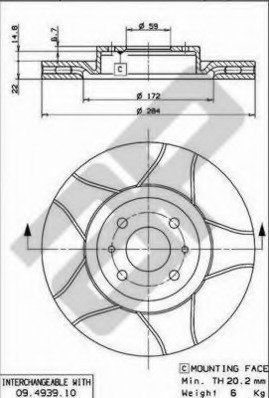 Disc frana X24242 METZGER - Disc frana