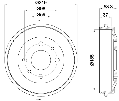 Tambur frana MBD011 MINTEX - Tambur frana Tambur frana MBD011 MINTEX - Tambur frana