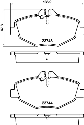 set placute frana,frana disc MDB2539 MINTEX - Frana disc set placute frana,frana disc MDB2539 MINTEX - Frana disc