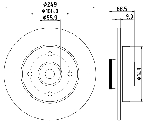 Disc frana MDC1860 MINTEX - Frana disc