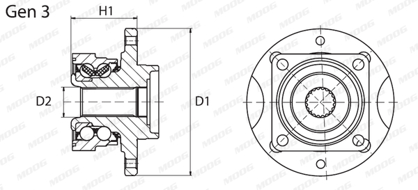 Set rulment roata OP-WB-11089 MOOG - Rulment roata Set rulment roata OP-WB-11089 MOOG - Rulment roata