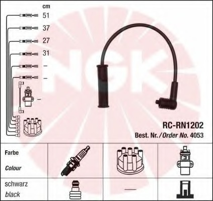 Set cablaj aprinder 4053 NGK - Fisa bujie