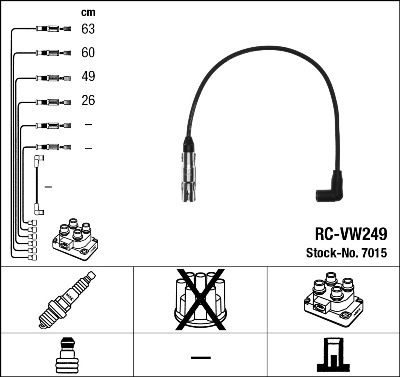 Set cablaj aprinder 7015 NGK - Fisa bujie