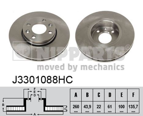 Disc frana J3301088HC NIPPARTS - Frana disc Disc frana J3301088HC NIPPARTS - Frana disc