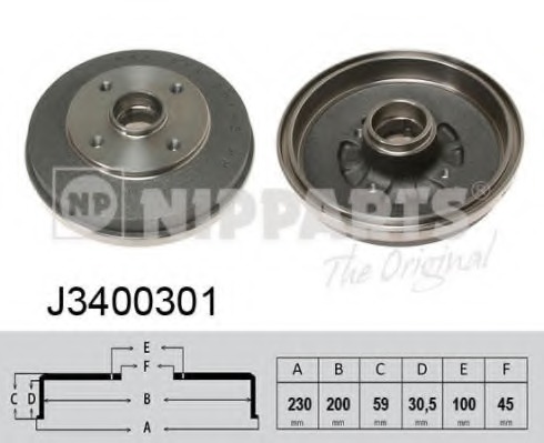 Tambur frana J3400301 NIPPARTS - Frana tambur Tambur frana J3400301 NIPPARTS - Frana tambur