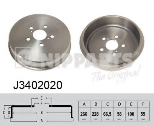 Tambur frana J3402020 NIPPARTS - Frana tambur Tambur frana J3402020 NIPPARTS - Frana tambur