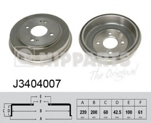 Tambur frana J3404007 NIPPARTS - Frana tambur