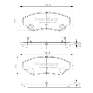 set placute frana,frana disc J3600309 NIPPARTS - Frana disc set placute frana,frana disc J3600309 NIPPARTS - Frana disc
