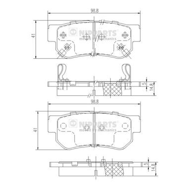set placute frana,frana disc J3610509 NIPPARTS - Frana disc set placute frana,frana disc J3610509 NIPPARTS - Frana disc