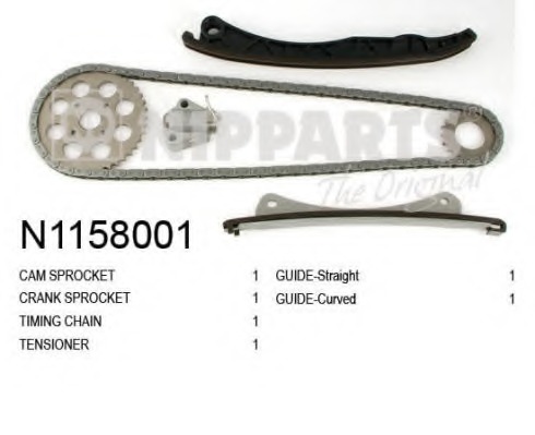 chit lant de distributie N1158001 NIPPARTS - Lant de distributie /- intinzator /- de ghidare