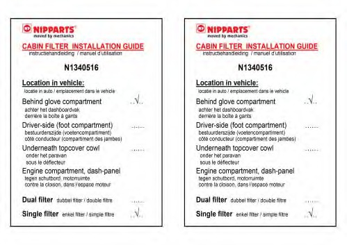 Filtru, aer habitaclu N1340516 NIPPARTS - Filtru aer habitaclu
