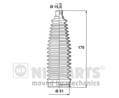 Ansamblu burduf, directie N2843024 NIPPARTS - Burduf/garnitura Ansamblu burduf, directie N2843024 NIPPARTS - Burduf/garnitura