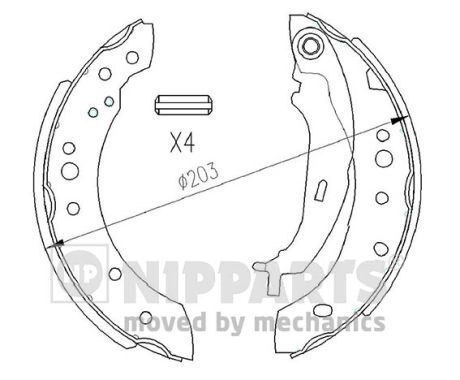 Set saboti frana N3505043 NIPPARTS - Material frictiune sabot frana/ sabot frana Set saboti frana N3505043 NIPPARTS - Material frictiune sabot frana/ sabot frana