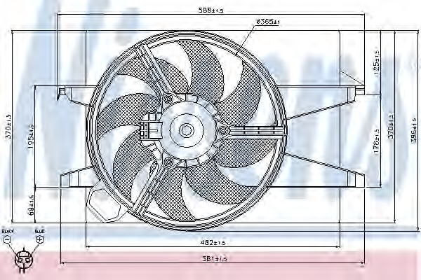 Ventilator, radiator 85032 NISSENS - Gmv (electroventilator )
